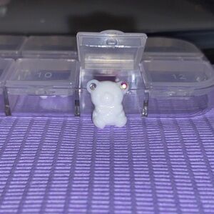 10pcs 3D Nail Charm White Wide Bear with Rhinestones - Made For Long - 3xL Nails